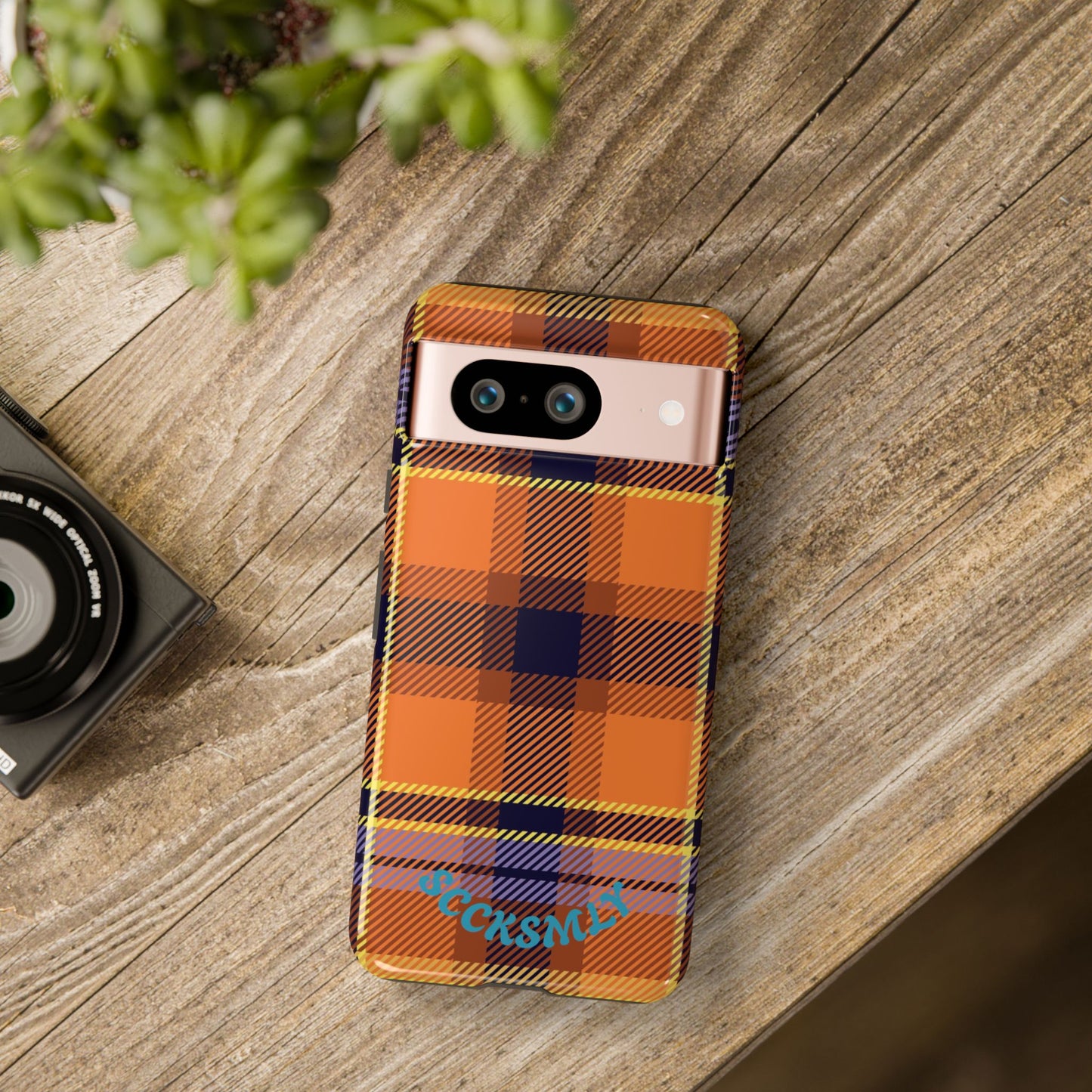 Orange Sickle Plaid Phone Case for Google Pixel