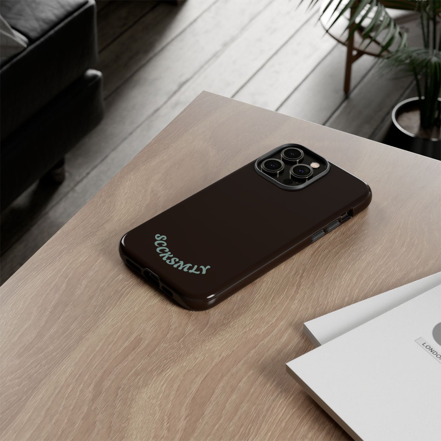 SOLID Espresso Mint Tough Phone Case for Apple