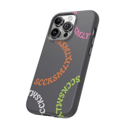 Y2K Wavy Script Tough Case for Apple- Gray