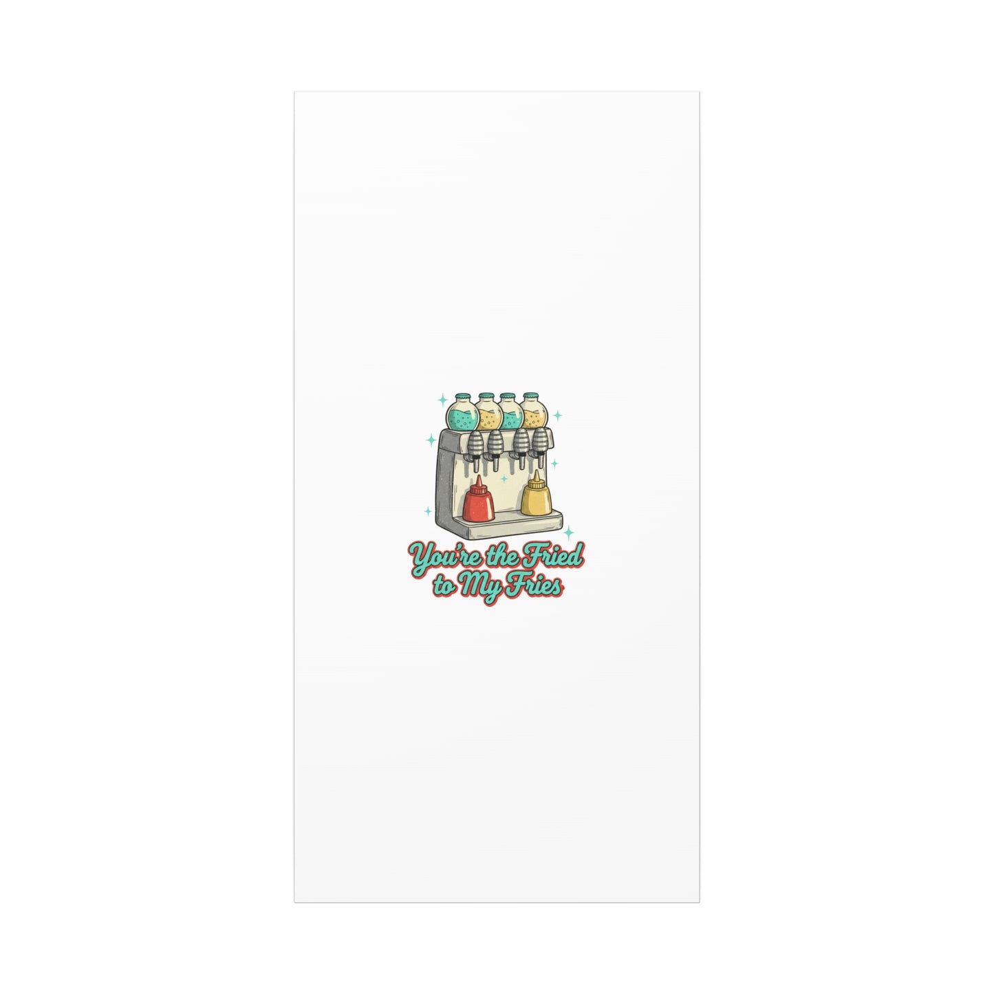 You’re the Fried to My Fries Canvas | Retro Diner Matchbook, Pantry Label Art