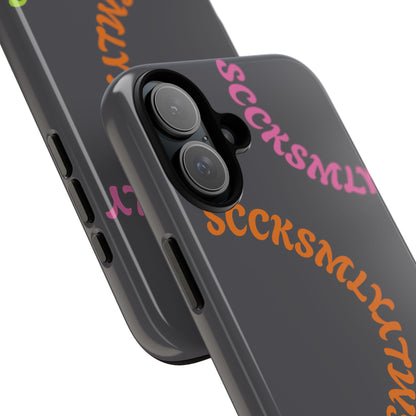 Y2K Wavy Script Tough Case for Apple- Gray