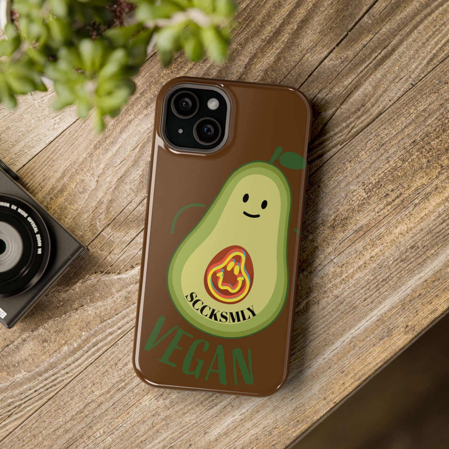 Playful Vegan Avocado Tough Phone Case Apple