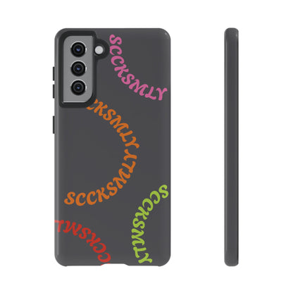 Y2K Wavy Script Tough Case for Samsung- Gray