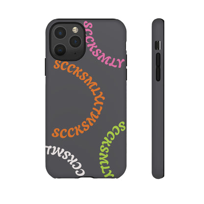 Y2K Wavy Script Tough Case for Apple- Gray