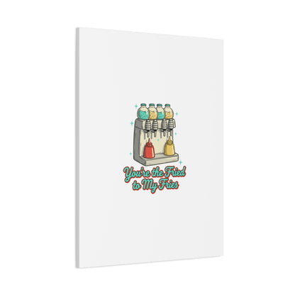 You’re the Fried to My Fries Canvas | Retro Diner Matchbook, Pantry Label Art