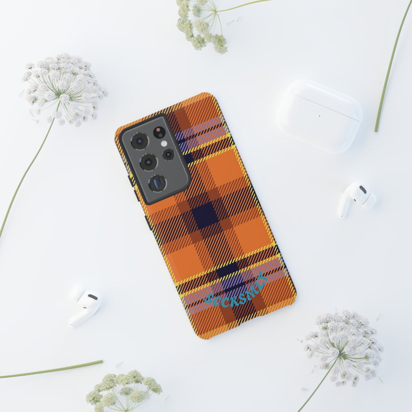 Orange Sickle Plaid Phone Case for Samsung