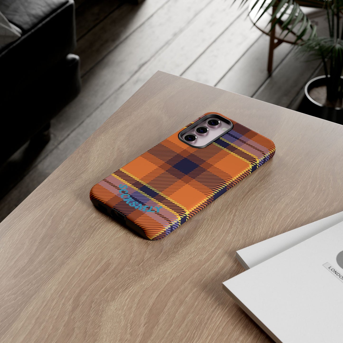 Orange Sickle Plaid Phone Case for Samsung