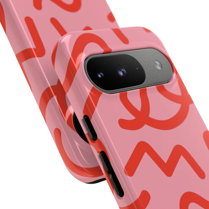 Red Candy Swirls Tough Phone Case for Google