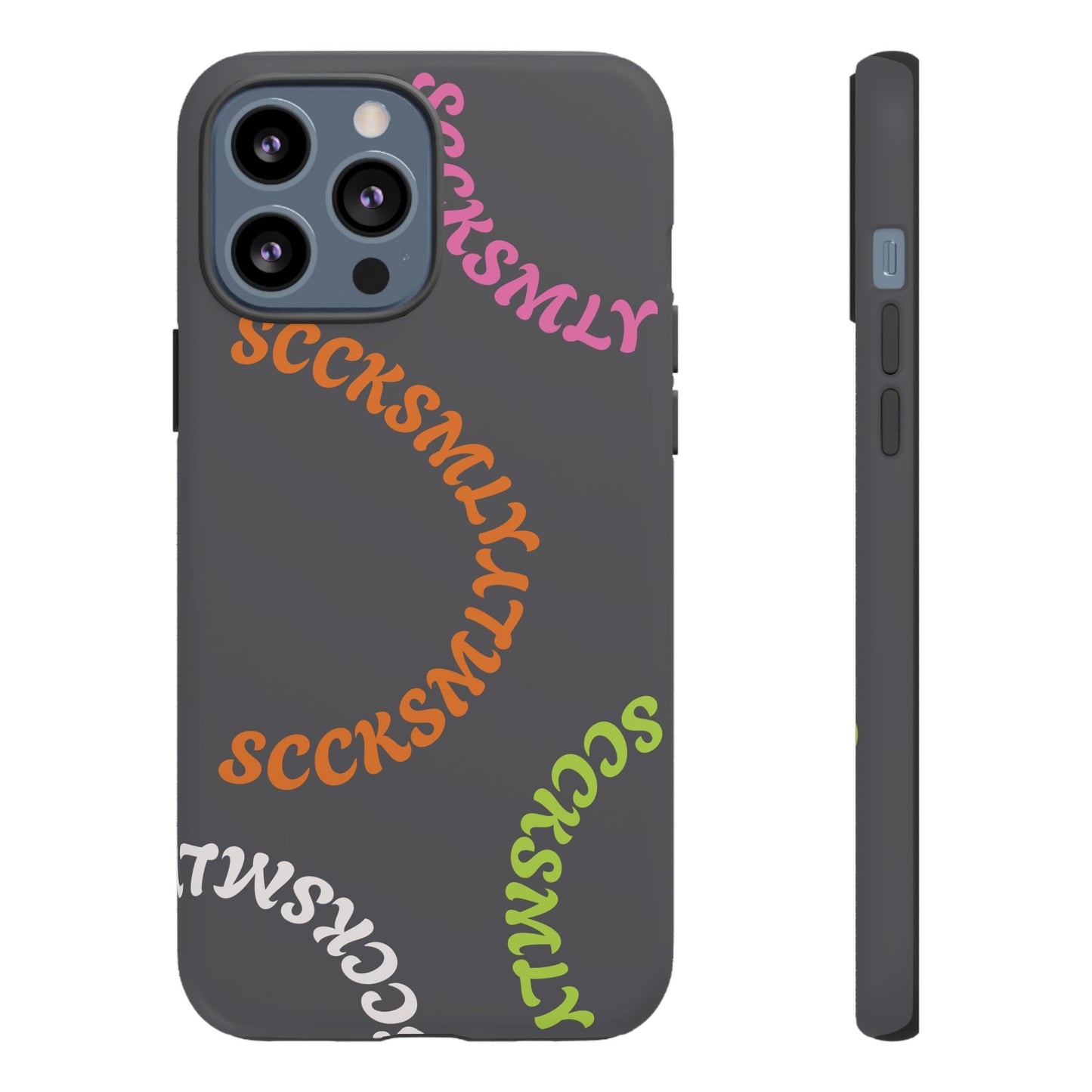 Y2K Wavy Script Tough Case for Apple- Gray