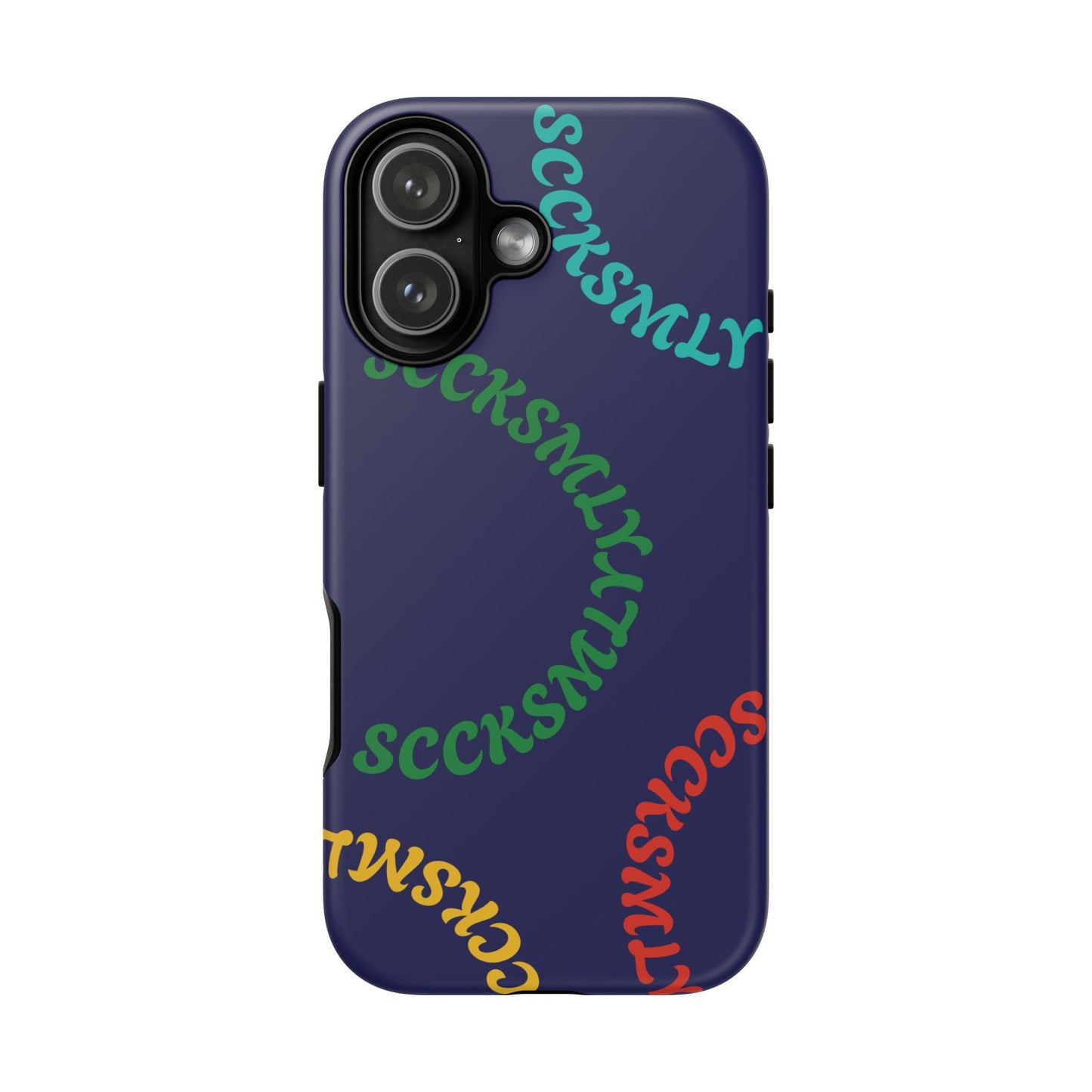 Y2K Wavy Script Tough Case for Apple- Navy Blue