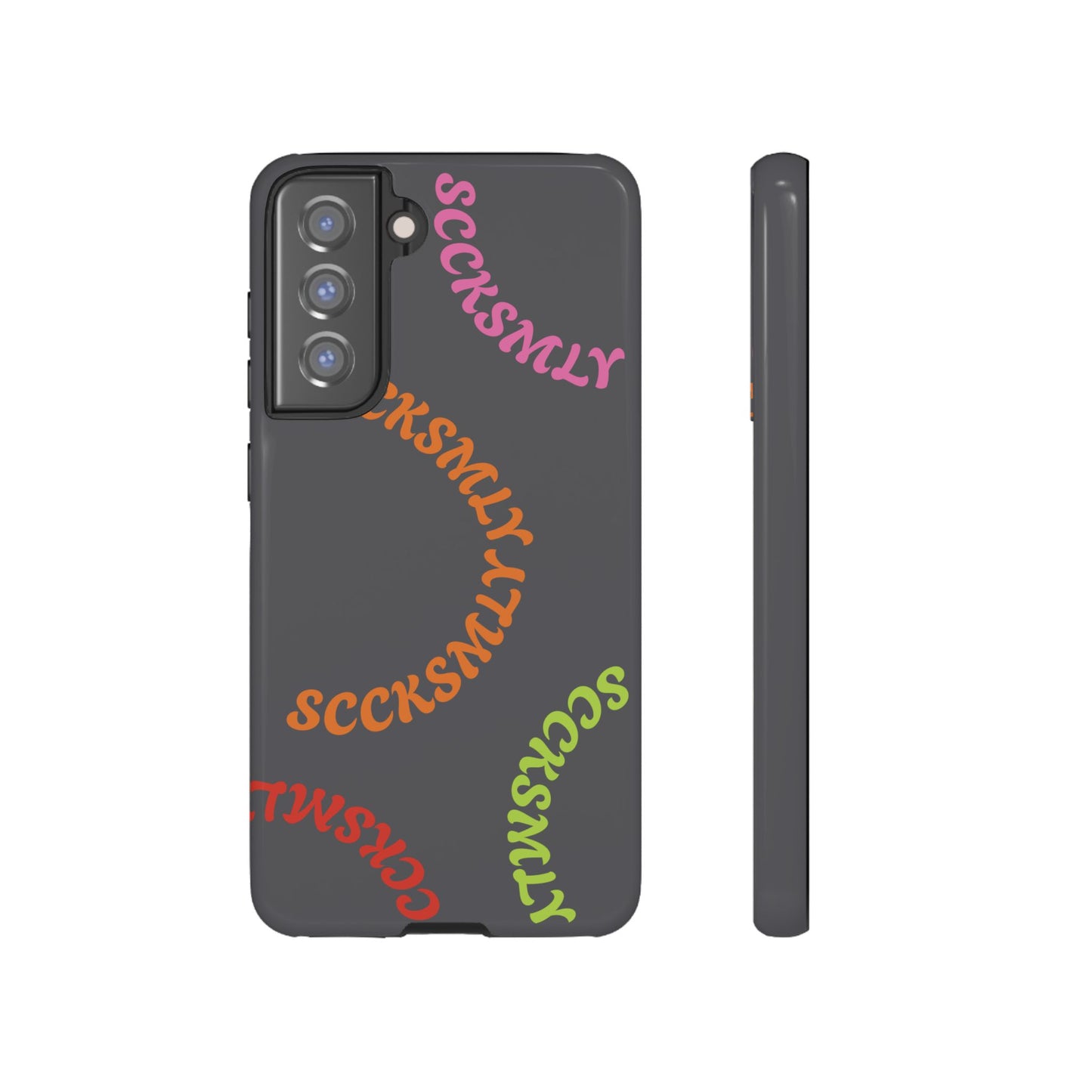 Y2K Wavy Script Tough Case for Samsung- Gray