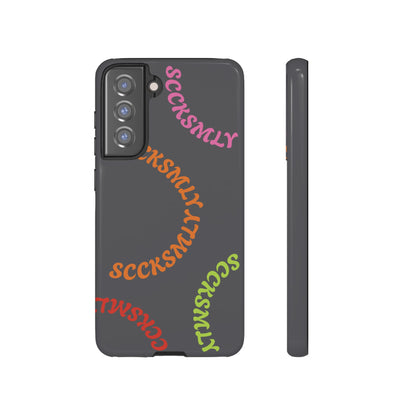 Y2K Wavy Script Tough Case for Samsung- Gray