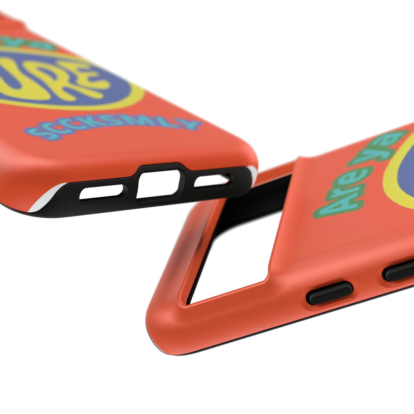 Orange "ARE YA SURE" Tough Phone Case for Google Pixel