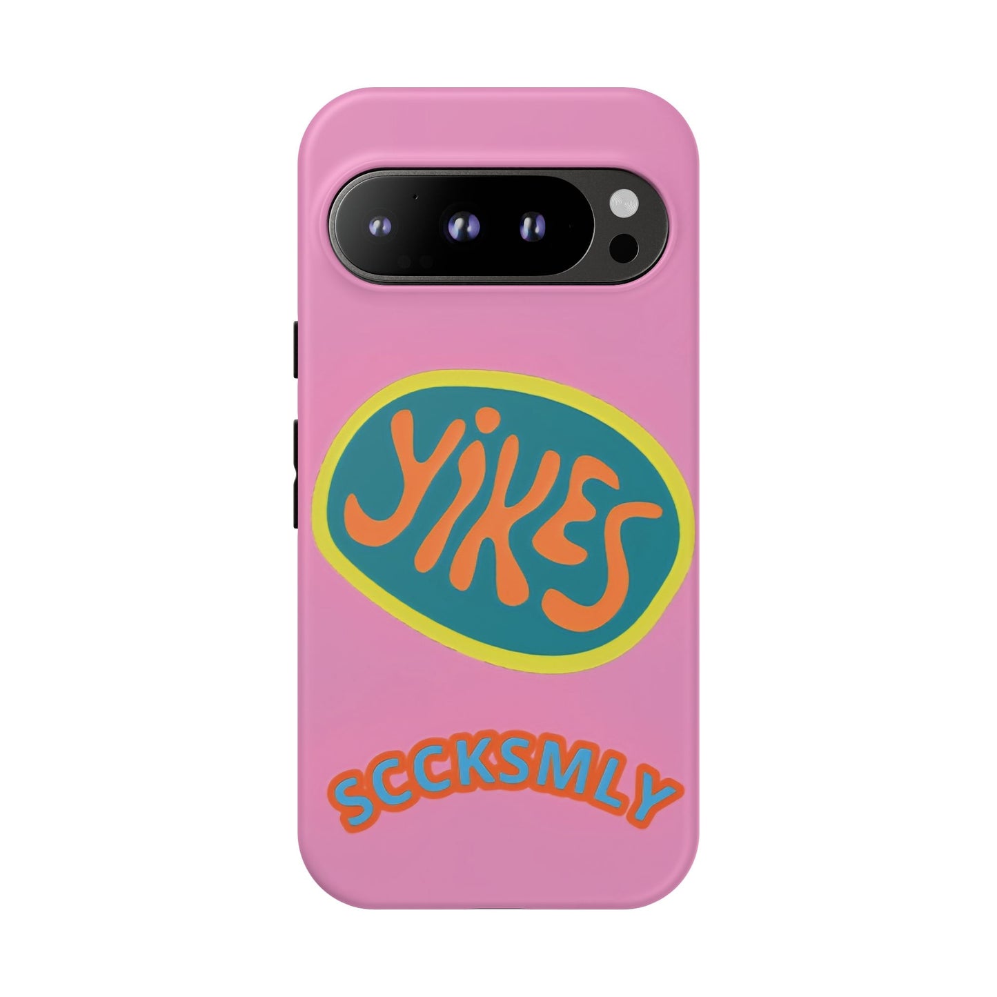 Pink "YIKES" Tough Phone Case for Google Pixel