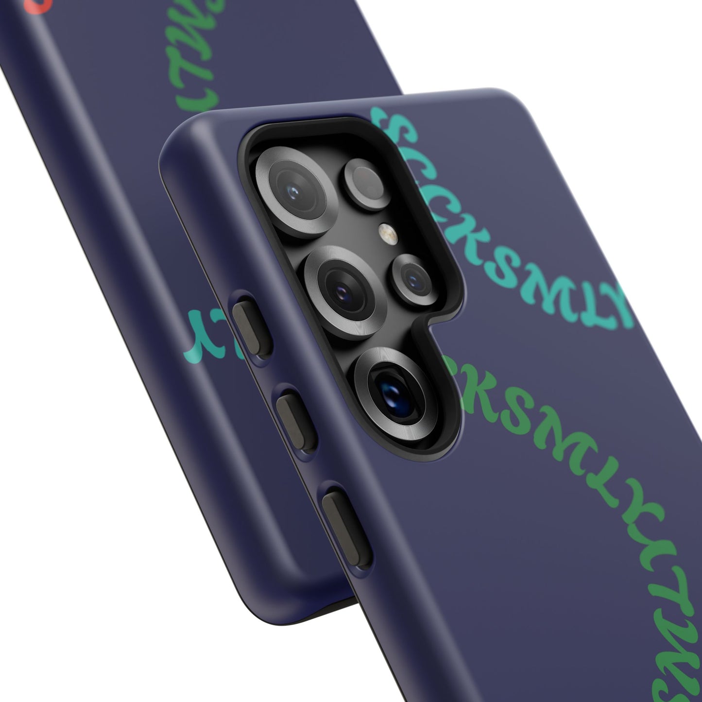 Y2K Wavy Script Tough Case for Samsung- Navy Blue