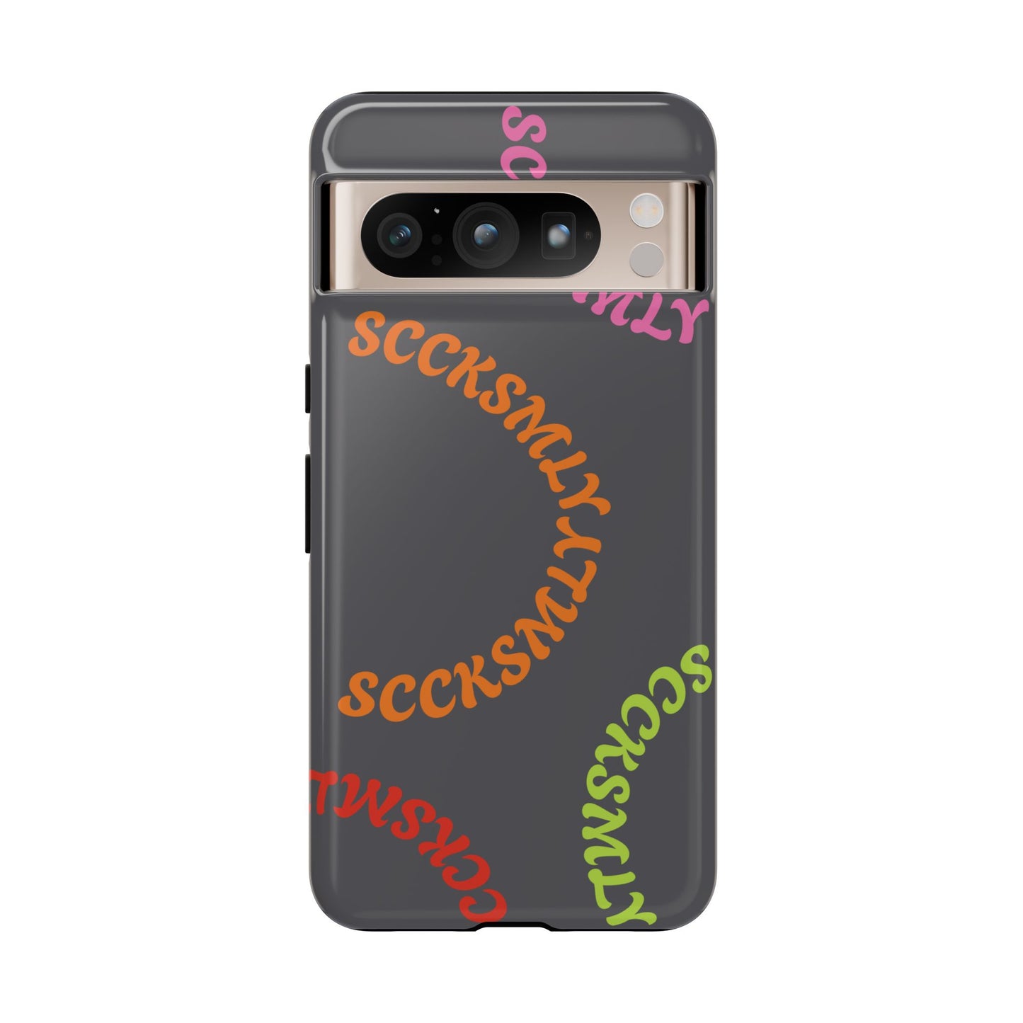 Y2K Wavy Script Tough Case for Google Pixel- Gray