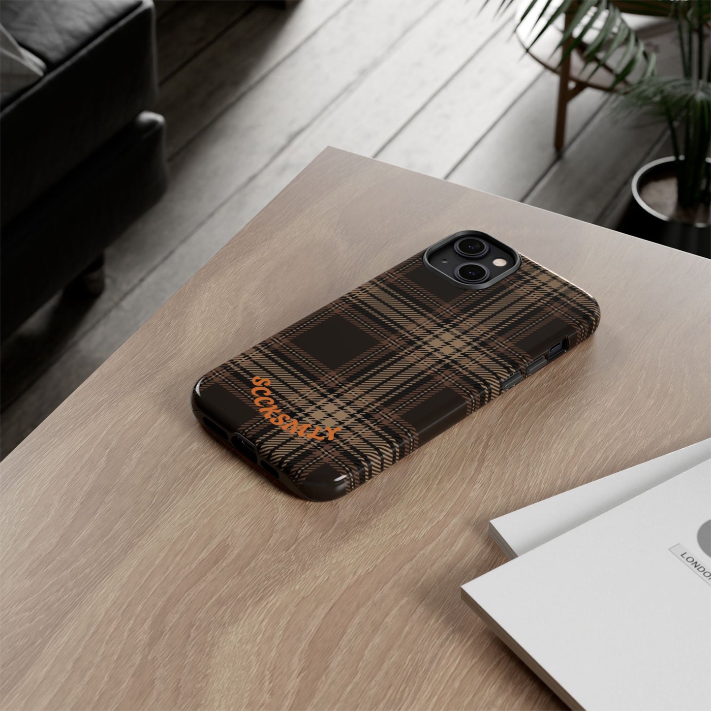 Brown Bread Plaid Tough Phone Case for Apple