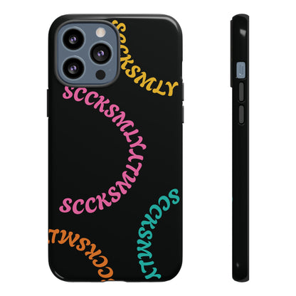 Y2K Wavy Script Tough Case for Apple- Black