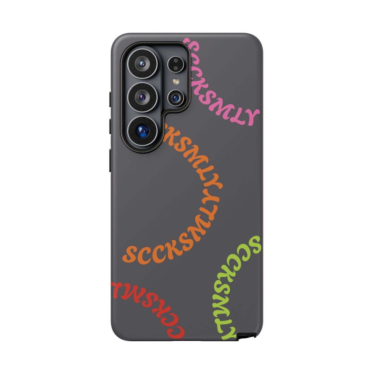 Y2K Wavy Script Tough Case for Samsung- Gray