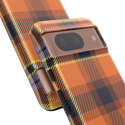Orange Sickle Plaid Phone Case for Google Pixel