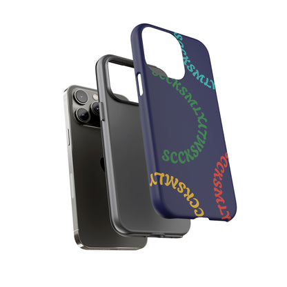 Y2K Wavy Script Tough Case for Apple- Navy Blue