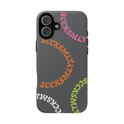 Y2K Wavy Script Tough Case for Apple- Gray