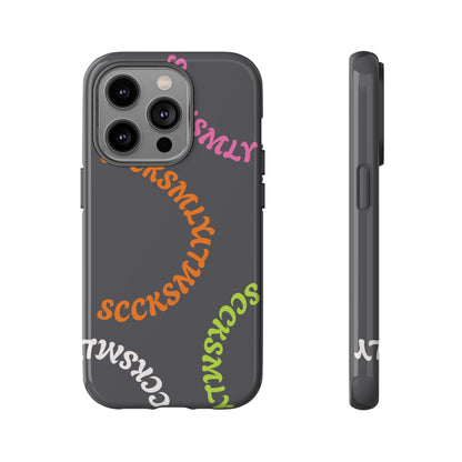 Y2K Wavy Script Tough Case for Apple- Gray