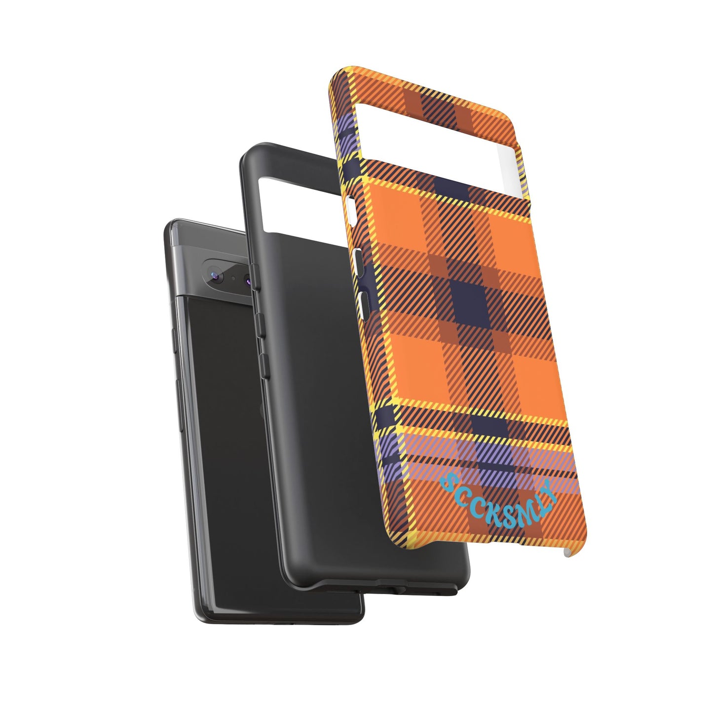 Orange Sickle Plaid Phone Case for Google Pixel