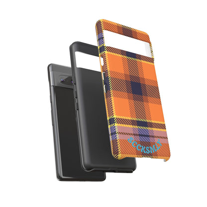 Orange Sickle Plaid Phone Case for Google Pixel