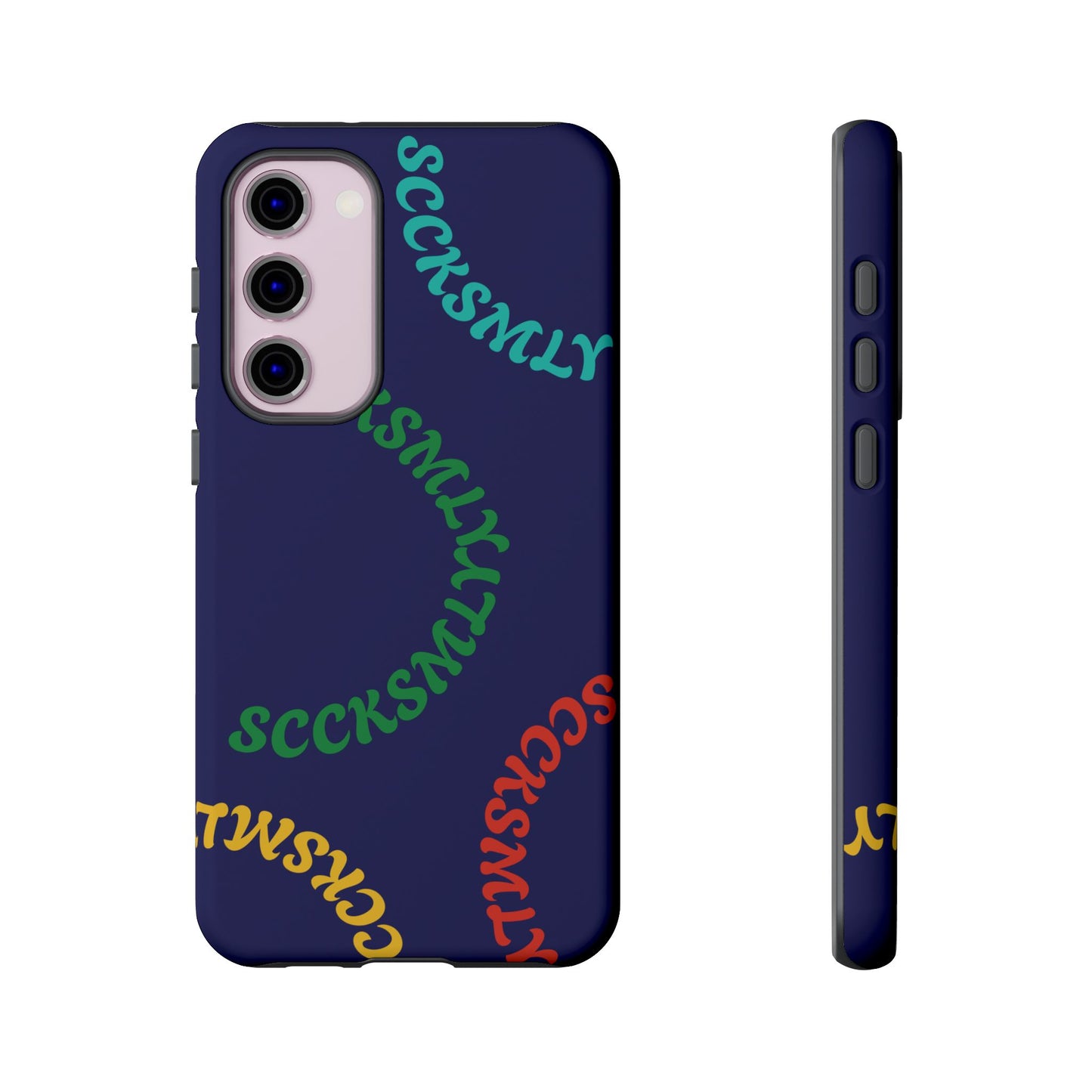 Y2K Wavy Script Tough Case for Samsung- Navy Blue