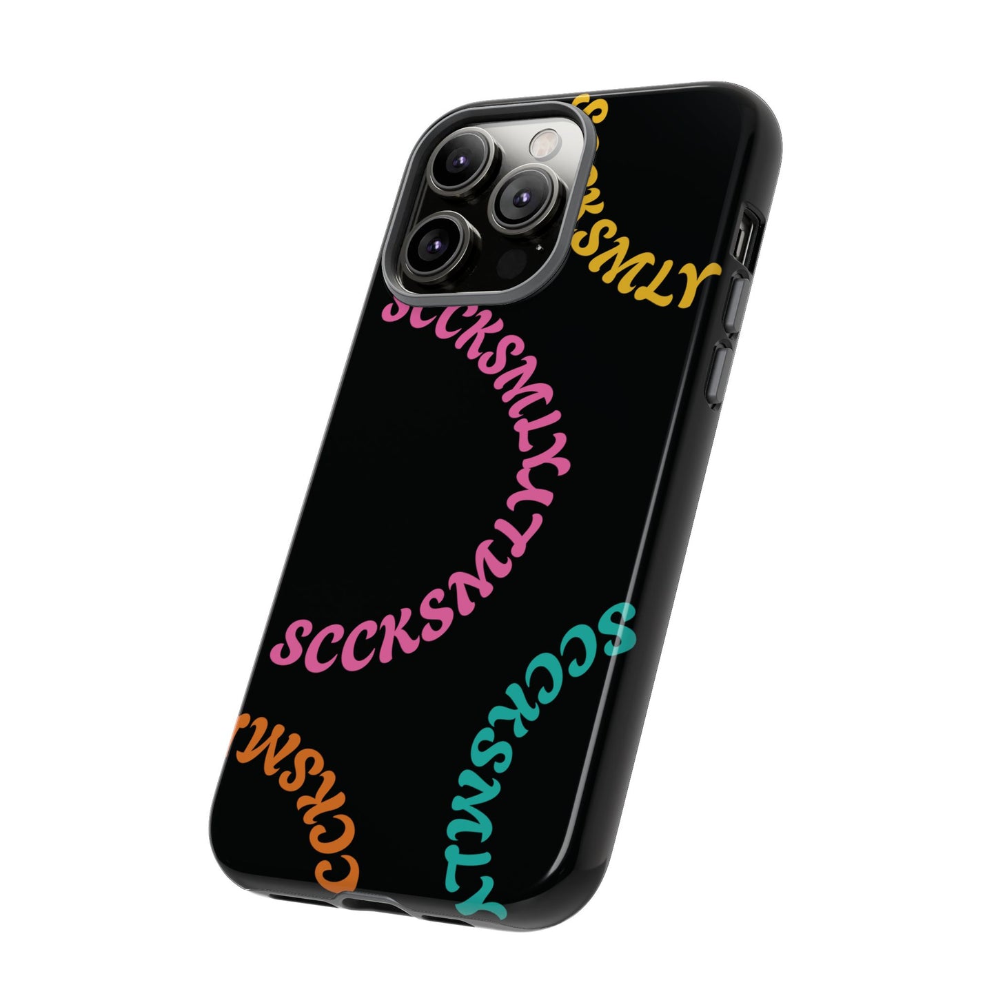 Y2K Wavy Script Tough Case for Apple- Black