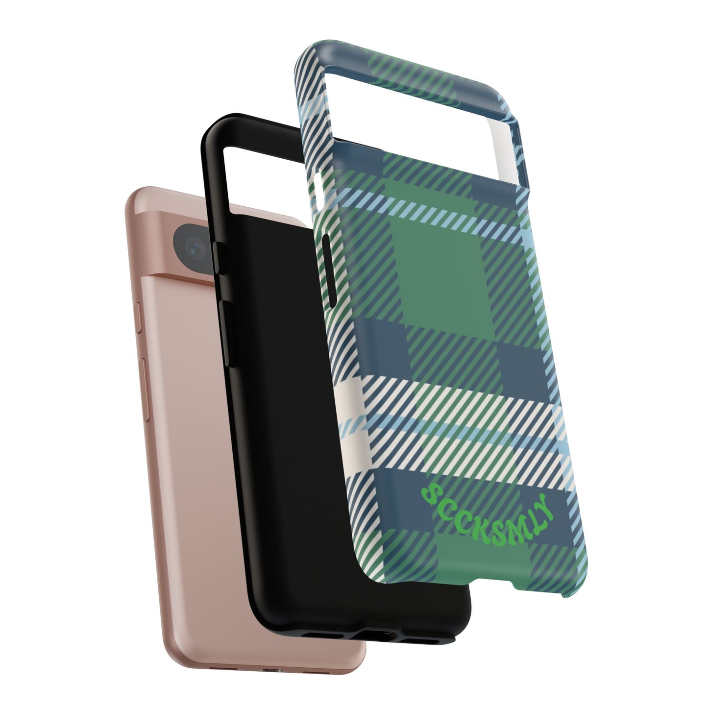 Earth and Sky Plaid Tough Phone Case for Google Pixel