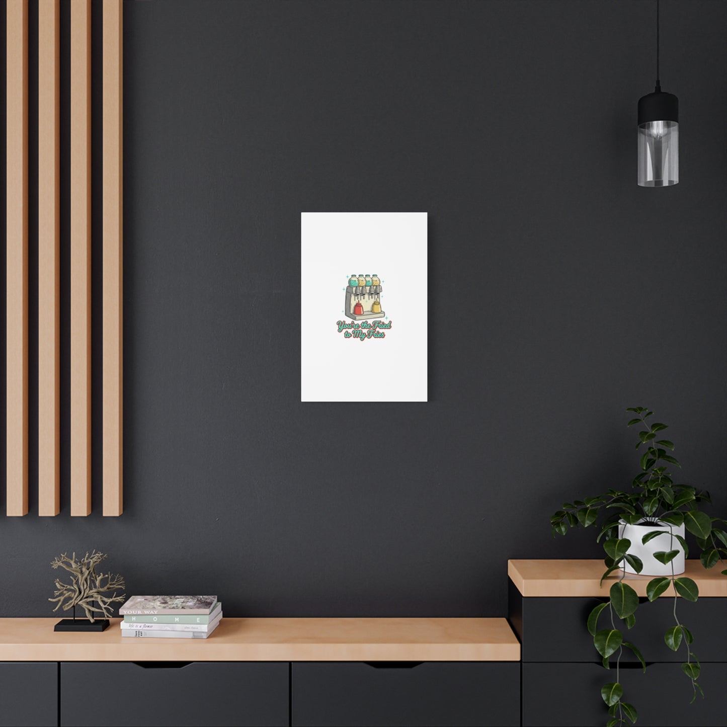 You’re the Fried to My Fries Canvas | Retro Diner Matchbook, Pantry Label Art