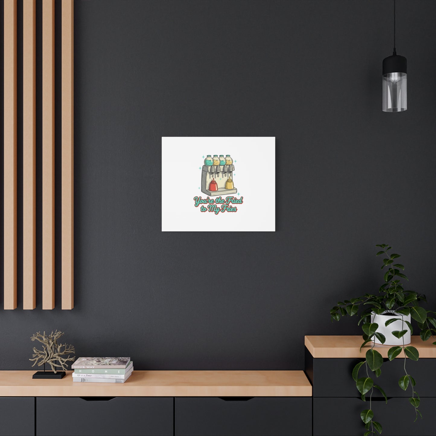 You’re the Fried to My Fries Canvas | Retro Diner Matchbook, Pantry Label Art