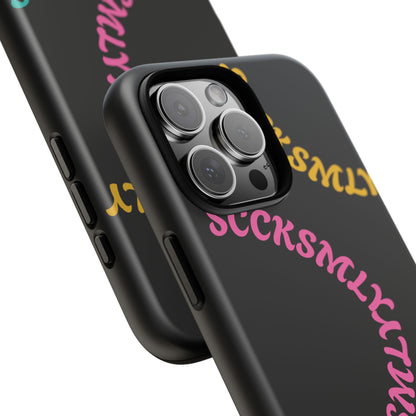 Y2K Wavy Script Tough Case for Apple- Black
