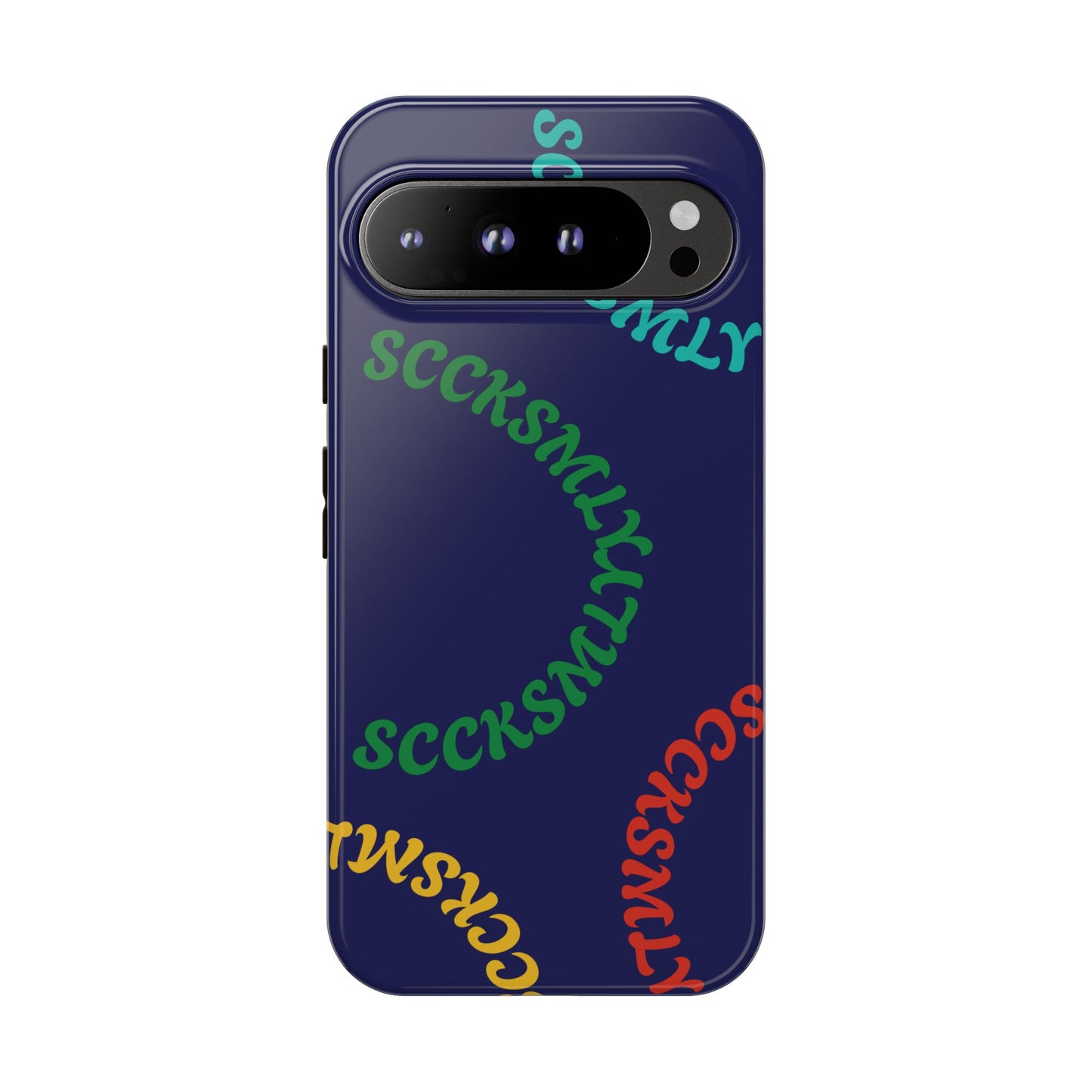 Y2K Wavy Script Tough Case for Google Pixel- Navy Blue
