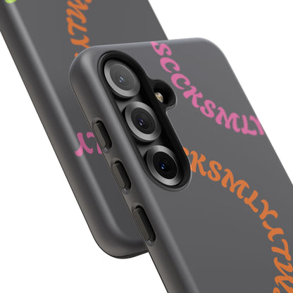 Y2K Wavy Script Tough Case for Samsung- Gray