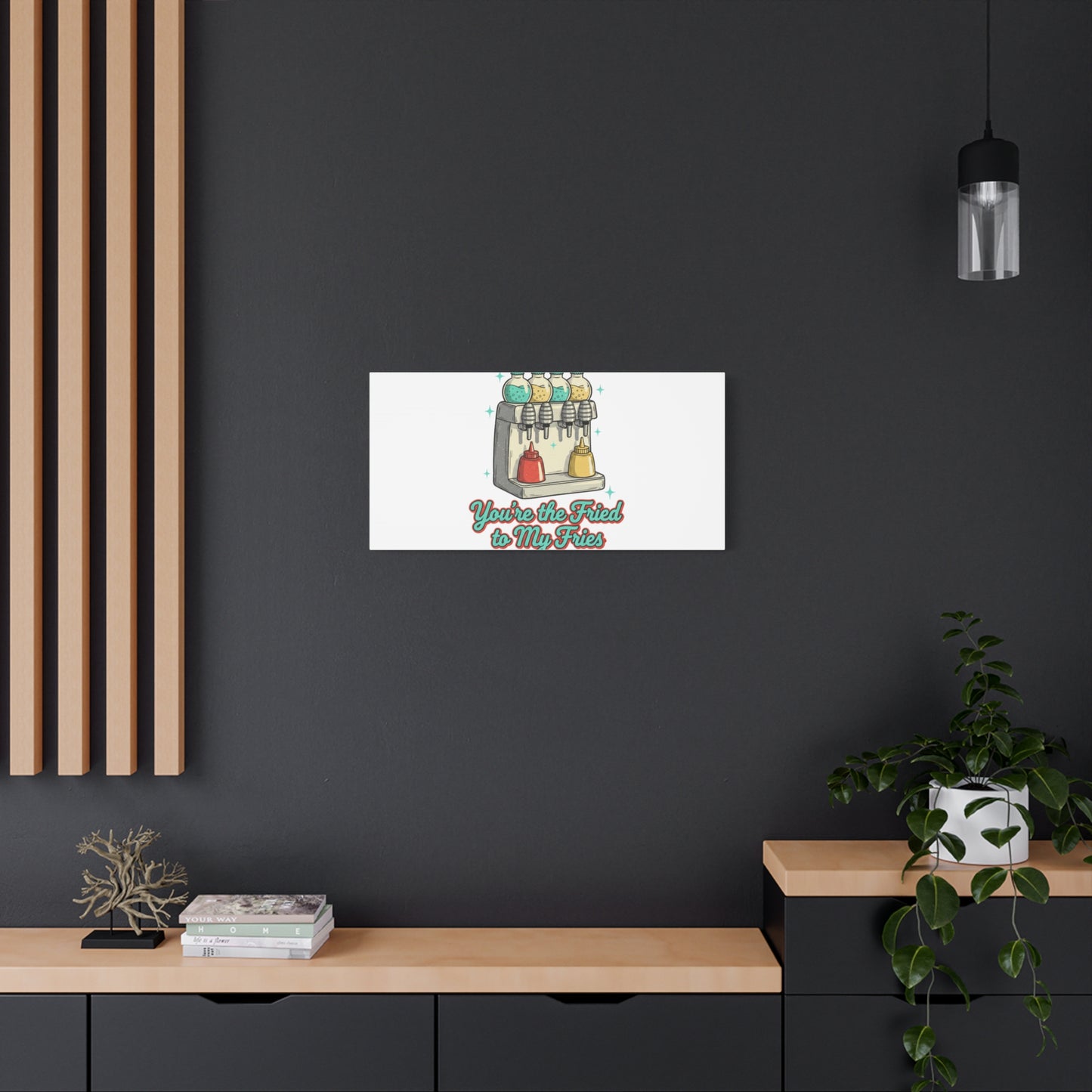 You’re the Fried to My Fries Canvas | Retro Diner Matchbook, Pantry Label Art