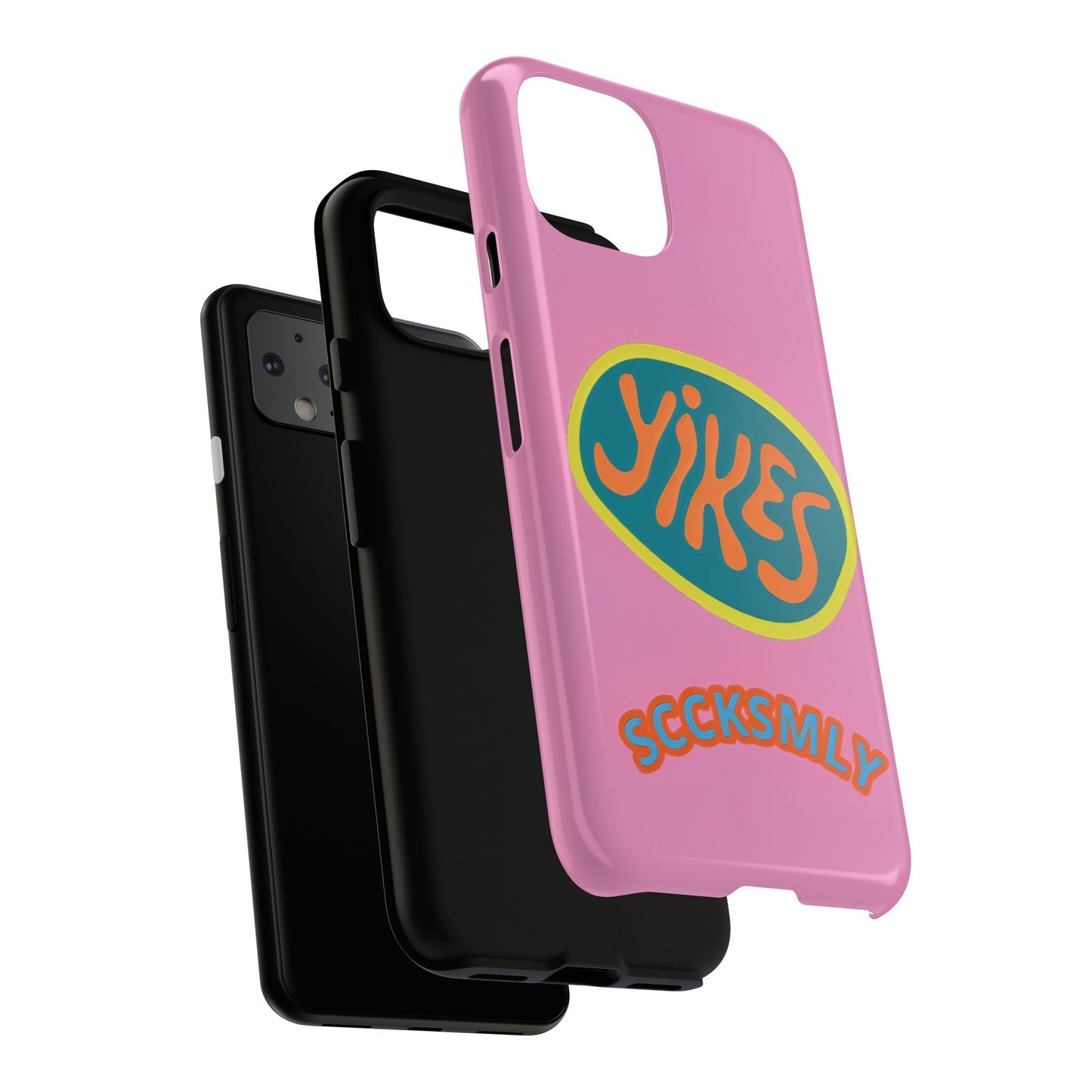 Pink "YIKES" Tough Phone Case for Google Pixel