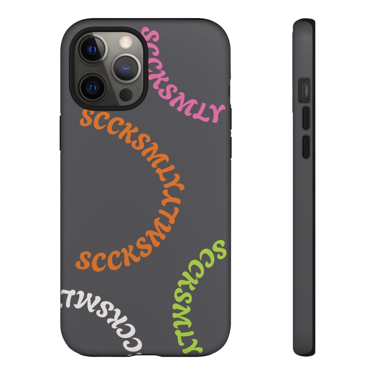 Y2K Wavy Script Tough Case for Apple- Gray
