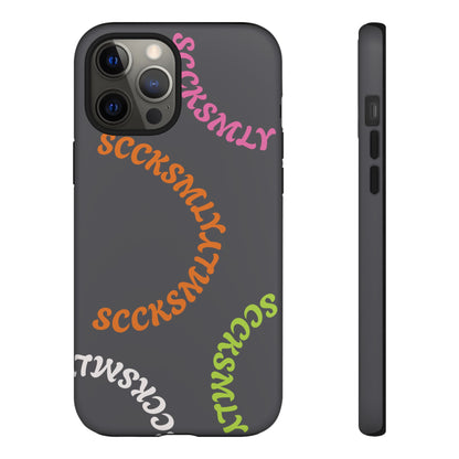 Y2K Wavy Script Tough Case for Apple- Gray