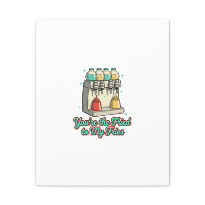 You’re the Fried to My Fries Canvas | Retro Diner Matchbook, Pantry Label Art