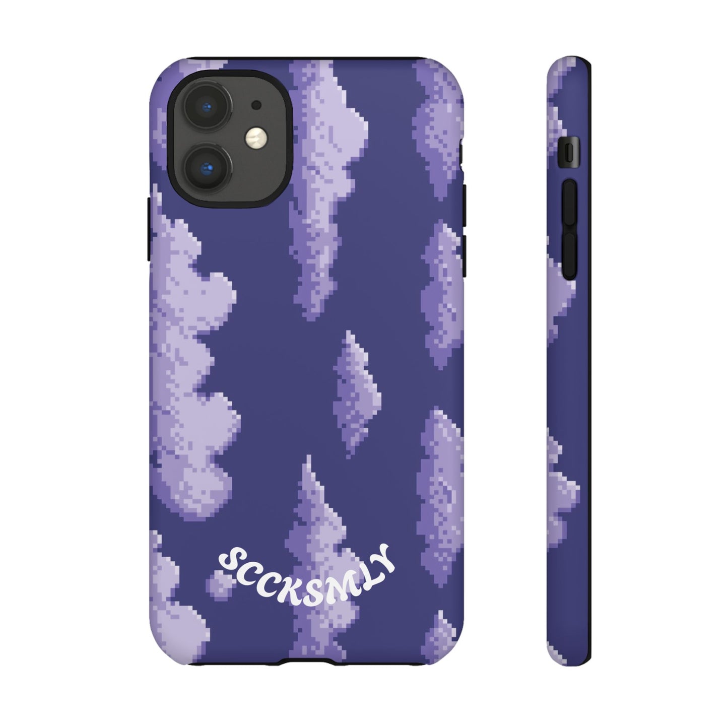 Lilac Pixel Cloud Tough Phone Case for Apple