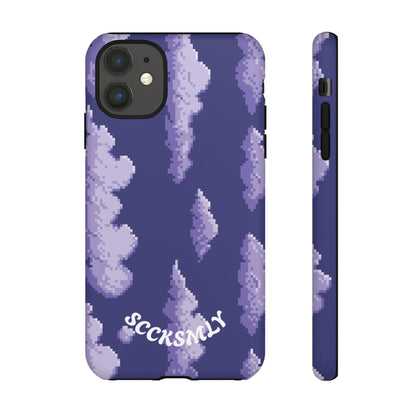 Lilac Pixel Cloud Tough Phone Case for Apple