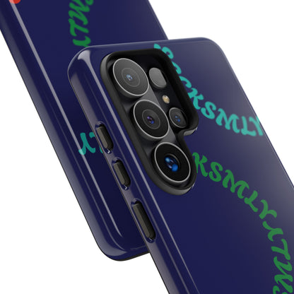 Y2K Wavy Script Tough Case for Samsung- Navy Blue