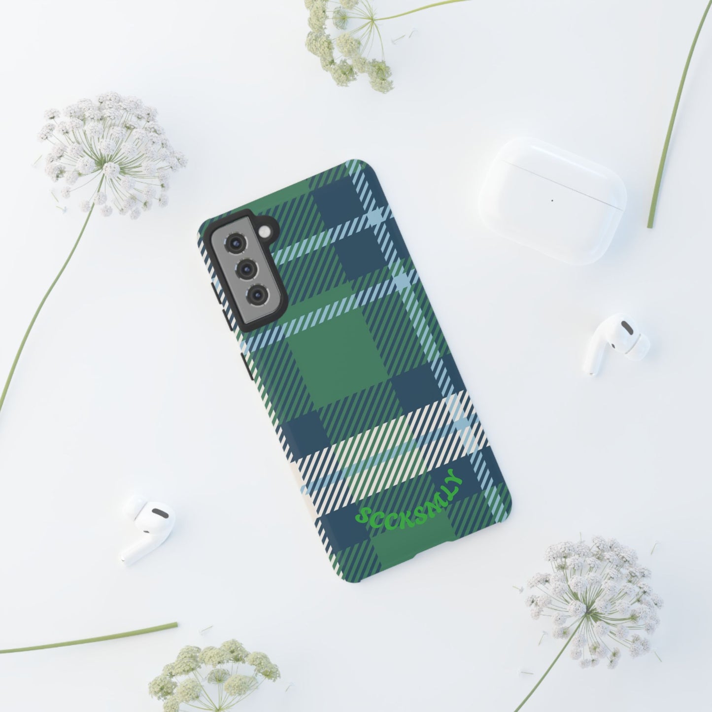 Earth and Sky Plaid Tough Phone Case for Samsung