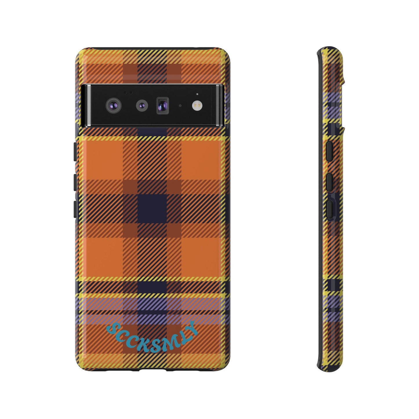 Orange Sickle Plaid Phone Case for Google Pixel