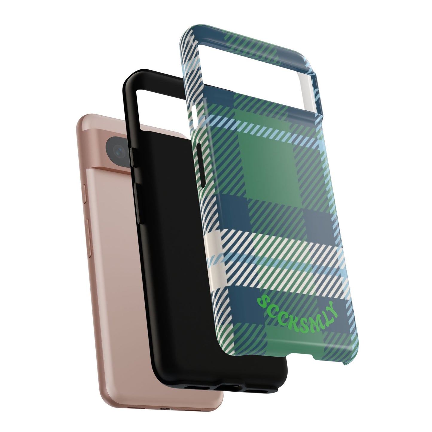 Earth and Sky Plaid Tough Phone Case for Google Pixel