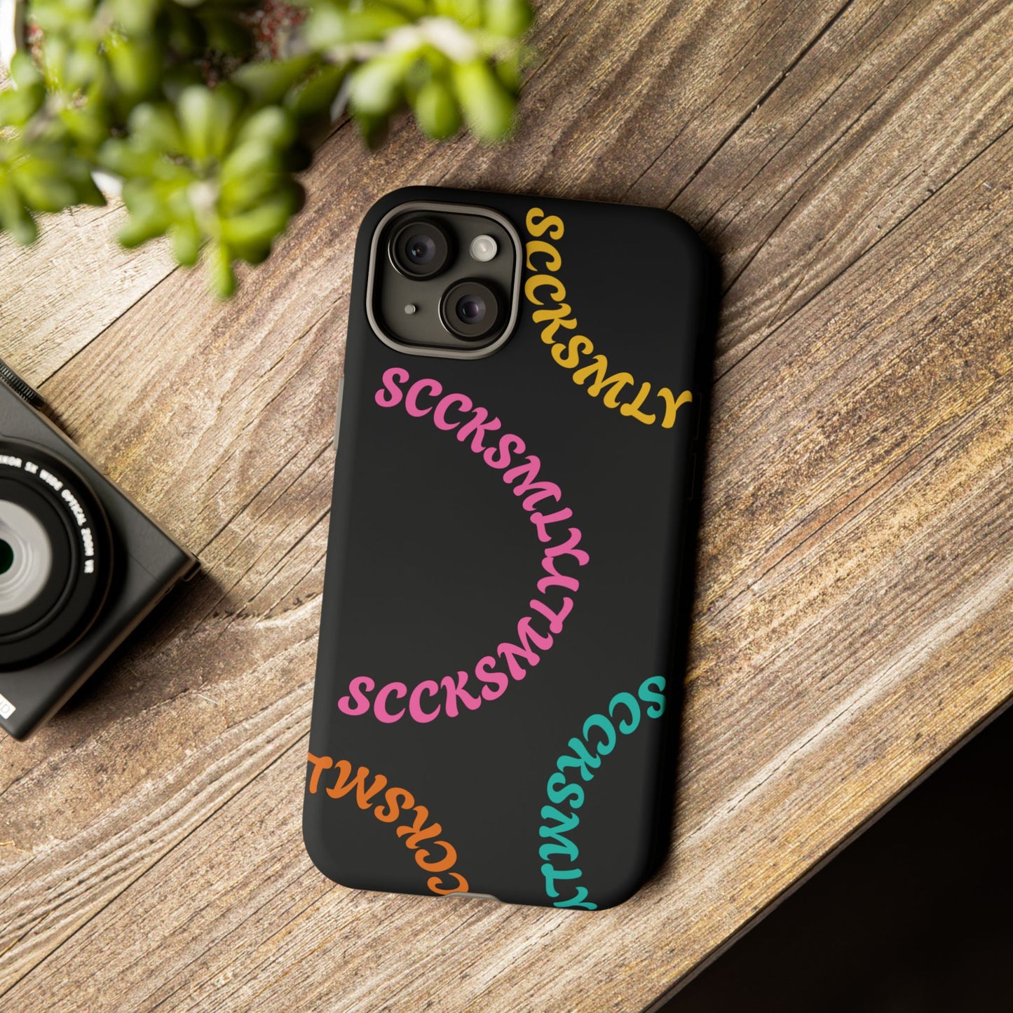 Y2K Wavy Script Tough Case for Apple- Black