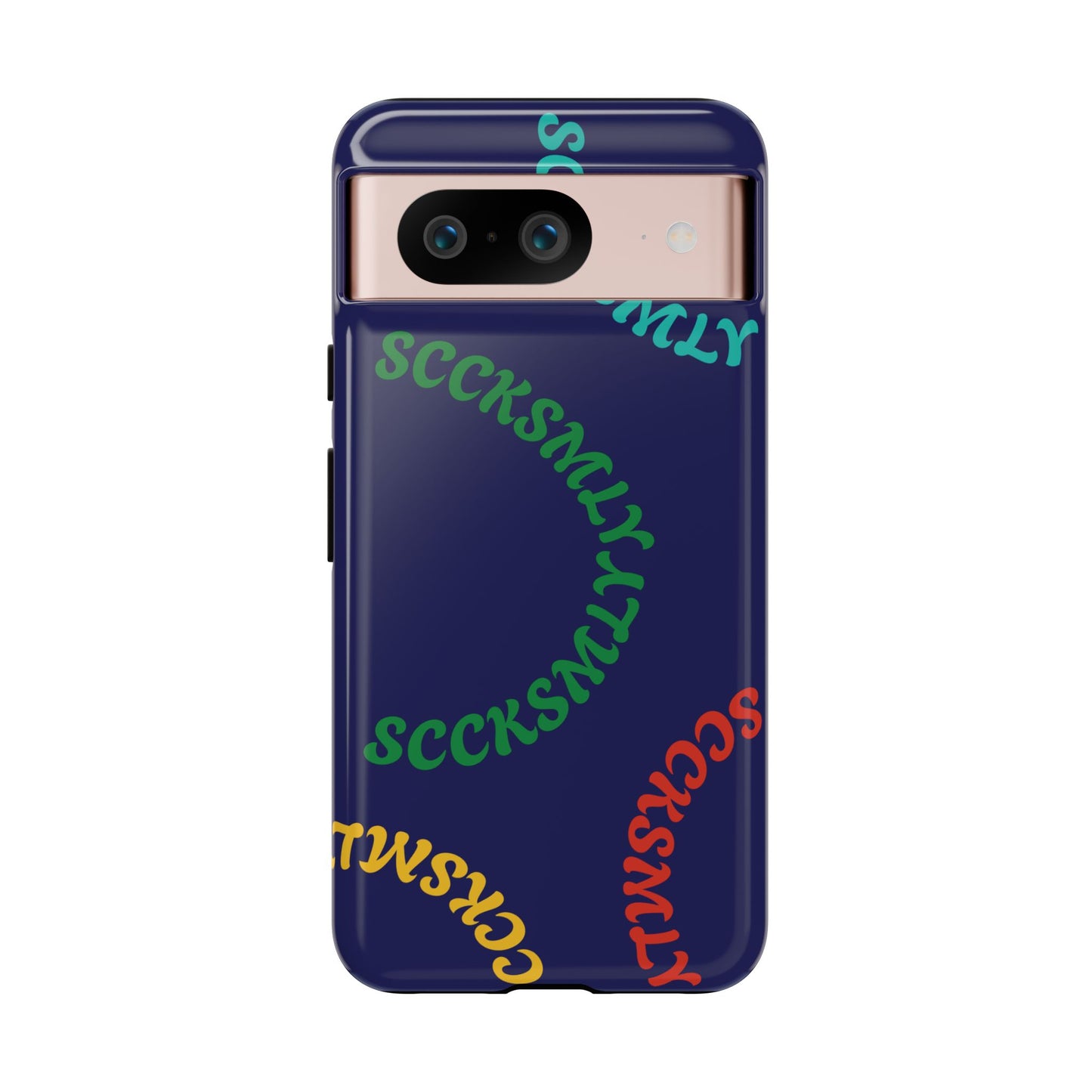 Y2K Wavy Script Tough Case for Google Pixel- Navy Blue